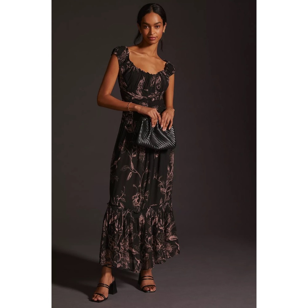 Anthropologie Ruched Sweetheart Midi Dress. New without tags